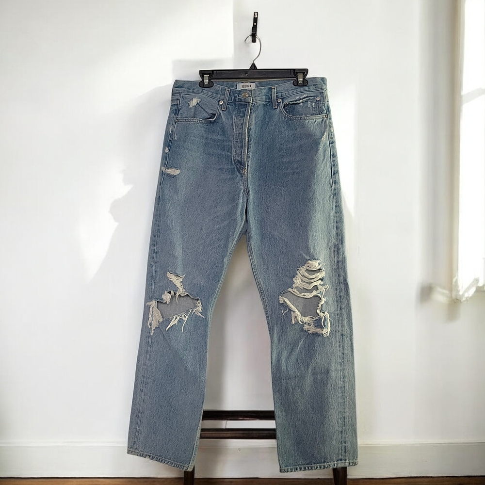 AGOLDE 90's Mid Rise Loose Fit Distressed Jeans.  (AB5)